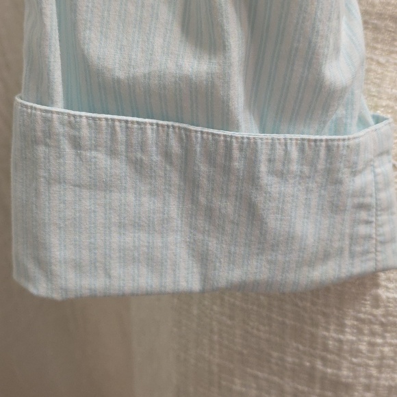 Women's Light Blue & White Striped Top Shirt Blouse Button Down Business Casual - Picture 4 of 8